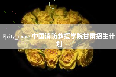 咸阳中国消防救援学院甘肃招生计划