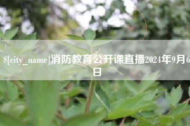 咸阳消防教育公开课直播2024年9月6日