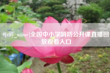 咸阳全国中小学消防公开课直播回放观看入口