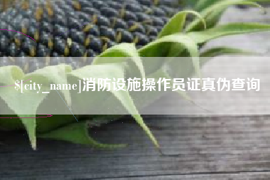 咸阳消防设施操作员证真伪查询