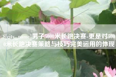 咸阳男子5000米长跑决赛-更是对5000米长跑决赛策略与技巧完美运用的体现