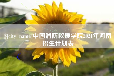 咸阳中国消防救援学院2021年河南招生计划表