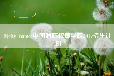 咸阳中国消防救援学院2019招生计划